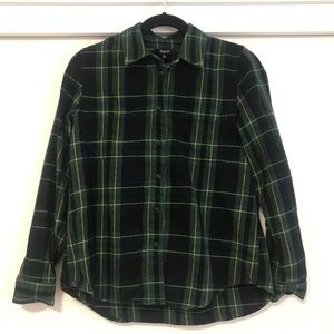 Madewell Green Flannel Button down